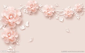 粉色浪漫浮雕珠宝背景墙