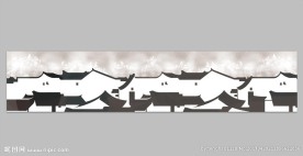 江南风腰线装饰画