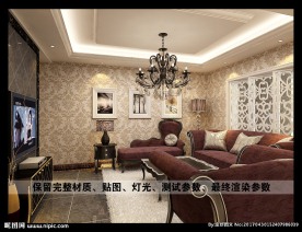 欧式客厅壁纸效果图