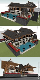 东南亚风格别墅模型