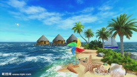 碧海蓝天六一儿童节素材视频