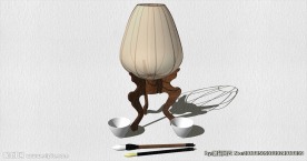 中式台灯毛笔碗