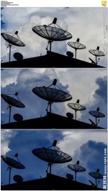 白云天空下的卫星天线