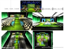 原生态绿色舞台效果图