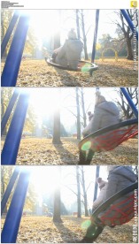 母子公园荡秋千