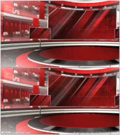 大气红色虚拟演播室