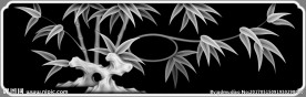 竹子抽斗精雕灰度图