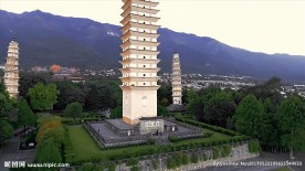 云南大理三塔航拍影视素材