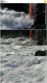 一股熔岩流入大海