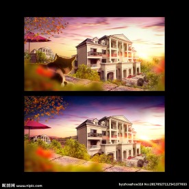 地产别墅效果图