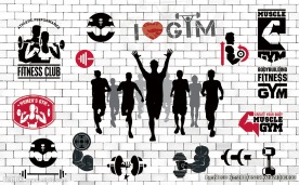 健身装饰画背景墙