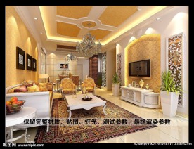 欧式客厅电视背景