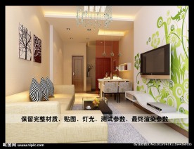 客厅手绘影视墙