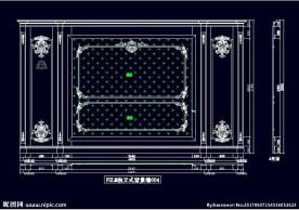 家装CAD实木背景雕花墙板背景