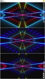 蓝色绚丽多边形隧道穿梭