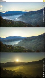 山峰流动的云层