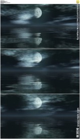 倒影的月亮水面