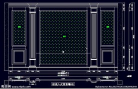 家装CAD实木背景压线墙板背景
