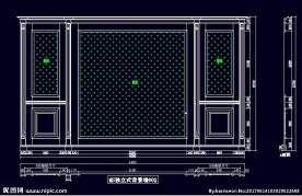 家装CAD实木背景压线墙板背景