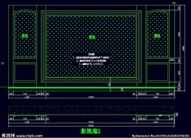 家装CAD实木背景压线墙板背景