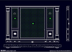 家装CAD实木背景压线墙板背景