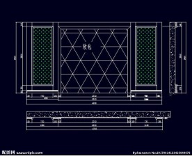 家装CAD实木背景压线墙板背景