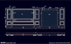 家装CAD实木背景压线墙板背景