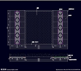 家装CAD实木背景压线墙板背景