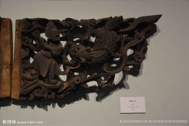 江西民居传统木雕双狮喜事