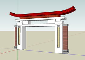 闽南牌坊建筑草图大师SU模型