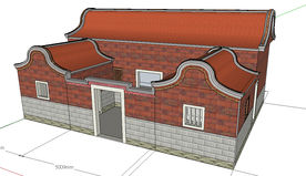 闽南一落二櫸建筑草图大师SU模