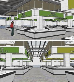 农贸市场室内草图大师SU模型