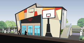 篮球主题卫生间建筑草图大师模型