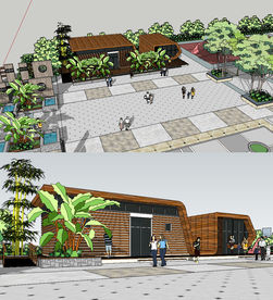 现代公园卫生间厕所草图大师SU