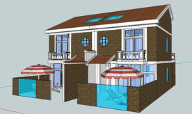 岭南新农村民居建筑草图SU模型