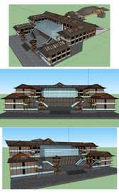 仿古建风格农家酒店SU模型