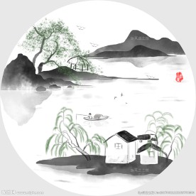新中式水墨山水画
