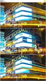 香港都市夜景车流线