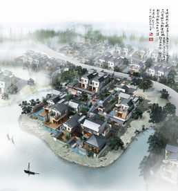 中式徽派别墅鸟瞰