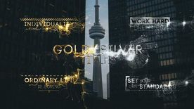 豪华黄金粒子标题字幕金银色文字