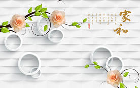 家和3D立体时尚花卉电视背景墙