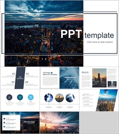 蓝色商务PPT模板