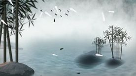 水墨风格落叶视频素材