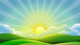 旭日东升矢量插画视频素材