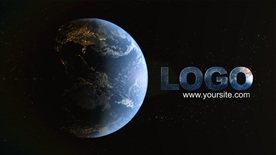 高清地球旋转出logo的展示