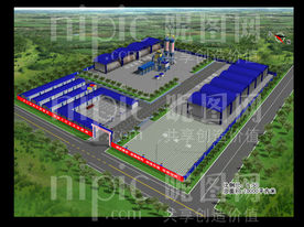 混凝土拌合站效果图