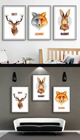 北欧现代简约抽象动物装饰画