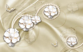 3D丝绸浮雕花朵电视背景墙