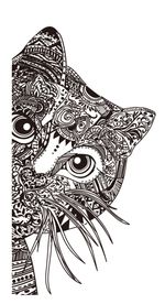 线条猫雕刻图案