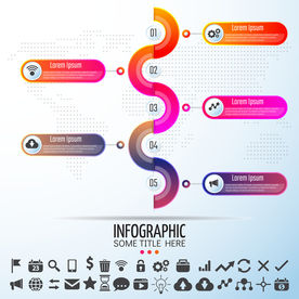 超清分层微立体商业信息图表设计